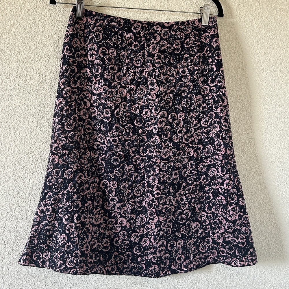Georgiou 100% Silk Midi Skirt Sz 4 Floral Print party Date Spring Modest Church
